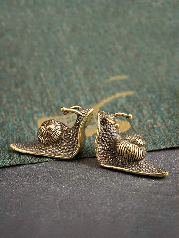 1pc Snail Design Decoration Craft, Vintage Animal Shaped Decorative Craft For Home Decoration Bronze