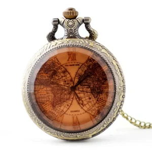 Vintage Quartz Pocket Watch Bronze