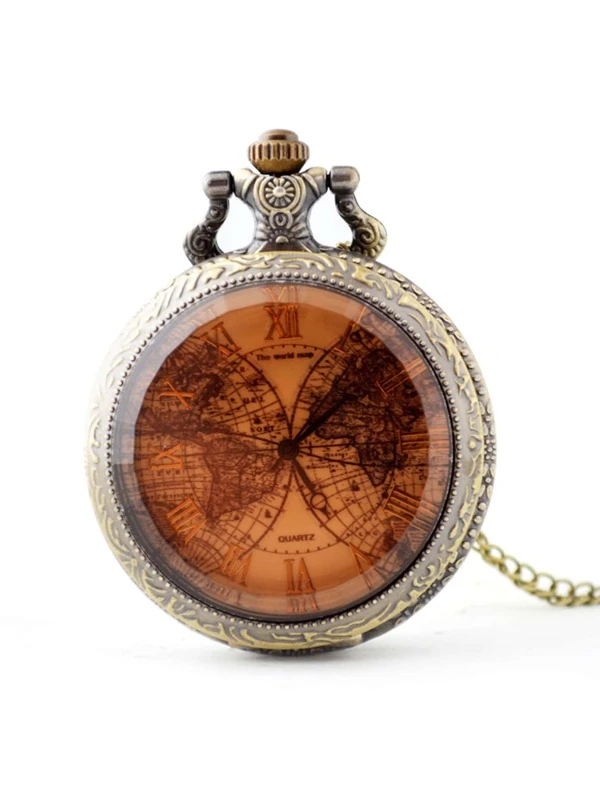 Vintage Quartz Pocket Watch Bronze