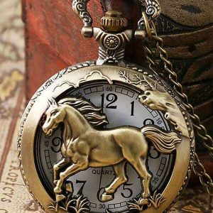 1 Fashionable Bronze Nostalgic Relief Hollow Pocket Watch Necklace, Retro, Suitable For Daily Matching, Ideal Choice For Gifts White