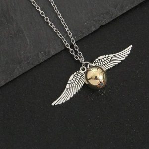 1pc Vintage Wing Pendant Necklace, Sweater Chain, Casual Daily Accessory Antique Silver