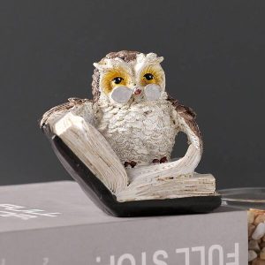 1pc Vintage Style Resin Owl Statue Figurine, Home Decor For Living Room, Bedroom, Study, Entryway, Christmas Decoration, Festival Gift Multicolor