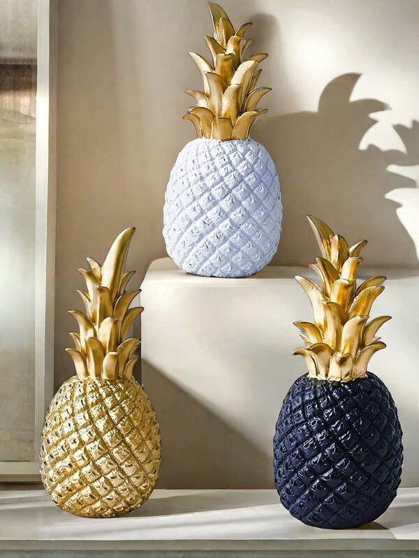 1pc Pineapple Shape Simulation Fruit Decoration,Suitable For Home Decor, Bedroom Decor, Office And Students, The Best Halloween And Christmas Gift Multicolor 1